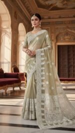Organza with Chikankari work Saree