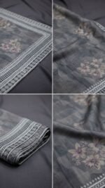 Organza Cutwork Saree (Grey) - Image 3