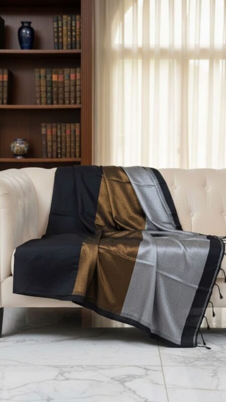 Khadi Cotton with Gold and Silver zari Saree