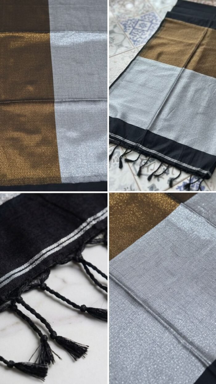 Khadi Cotton with Gold and Silver zari Saree