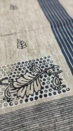 Semi Modal saree (Black and Beige)