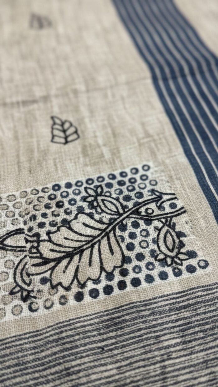 Semi Modal saree (Black and Beige)