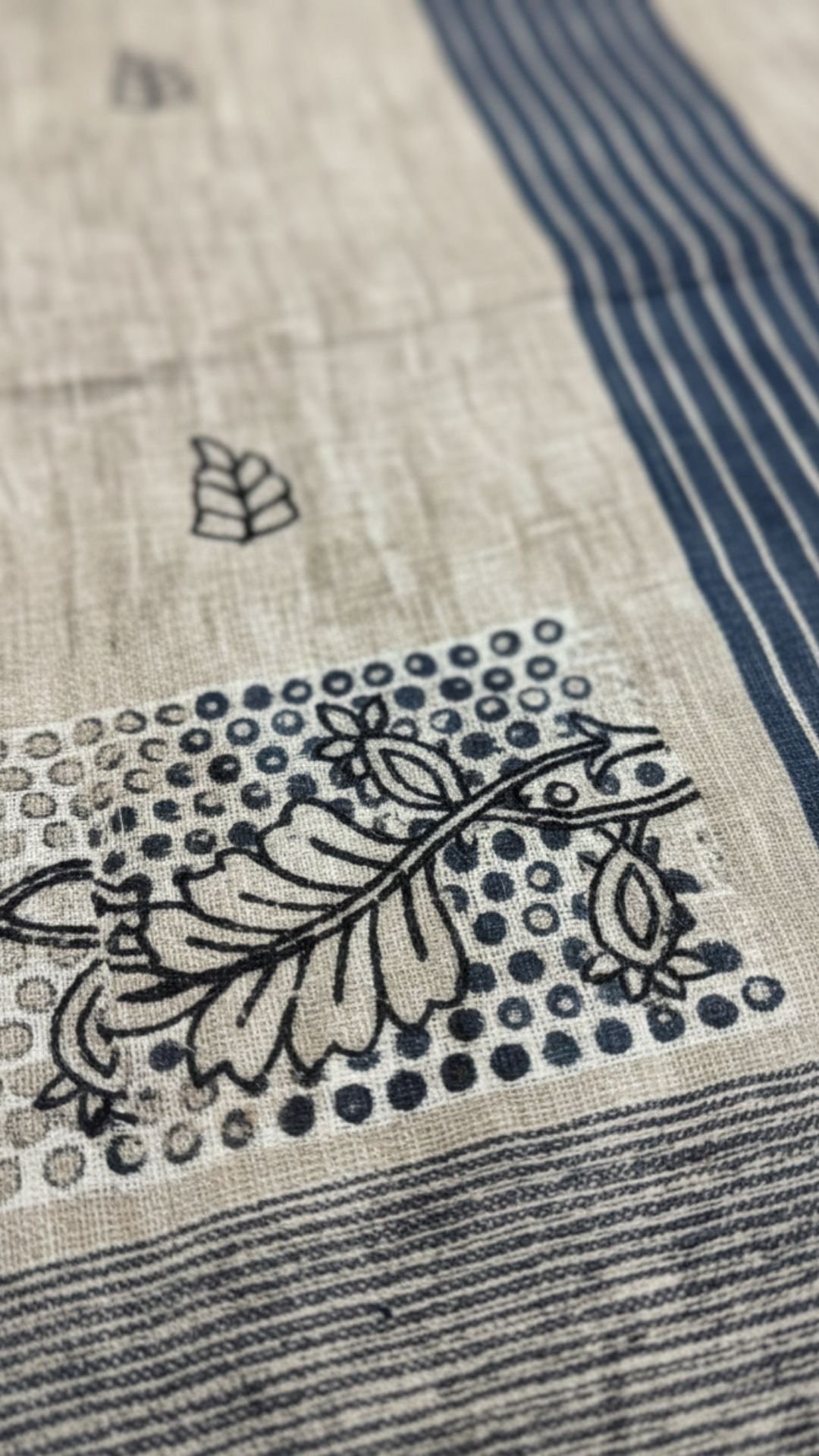 Semi Modal saree (Black and Beige)