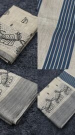 Semi Modal saree (Black and Beige)